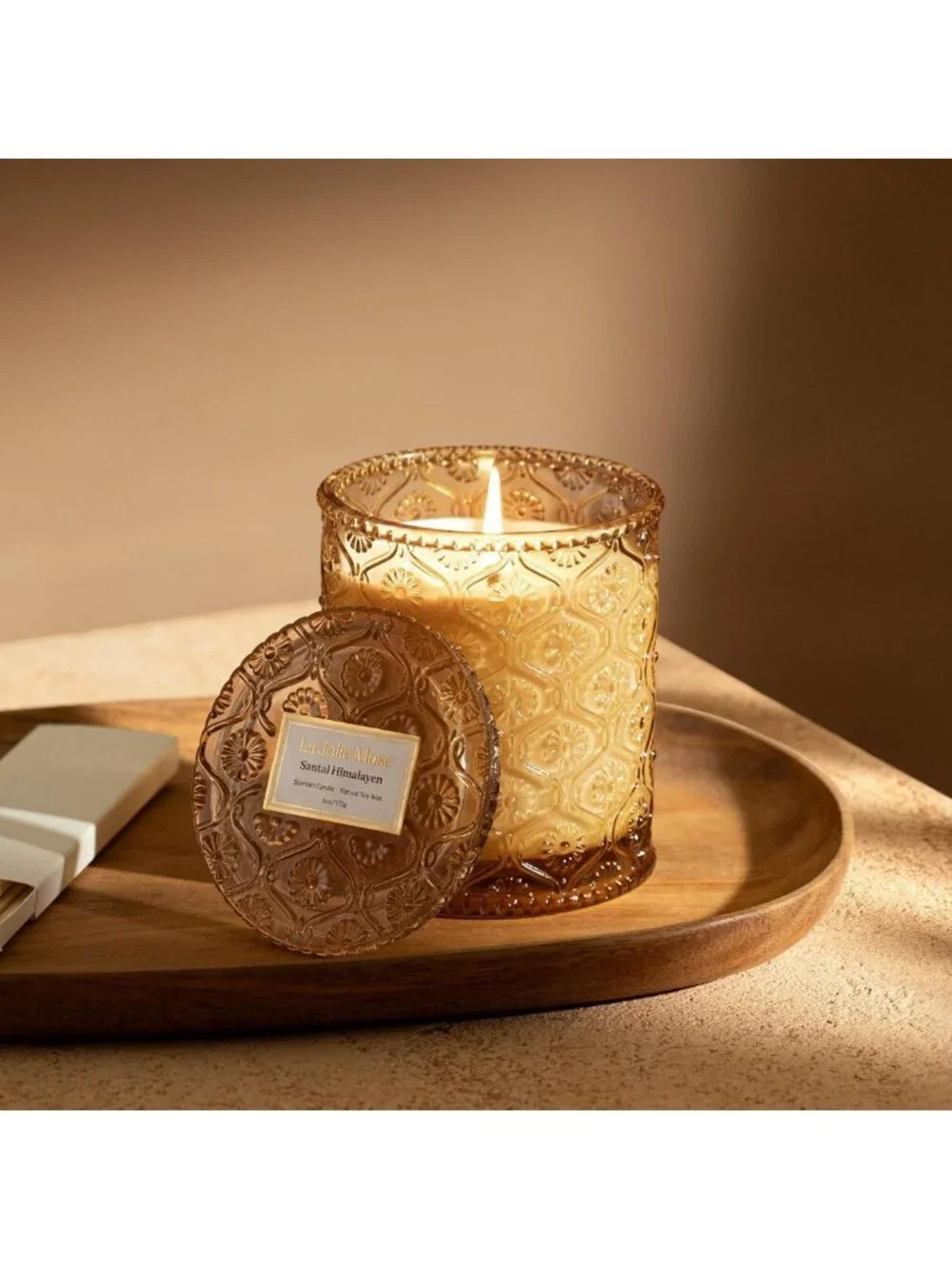 Natural Soy Santal Himalayen Scented Candle | Long-Lasting 40 Hours | Home Decor